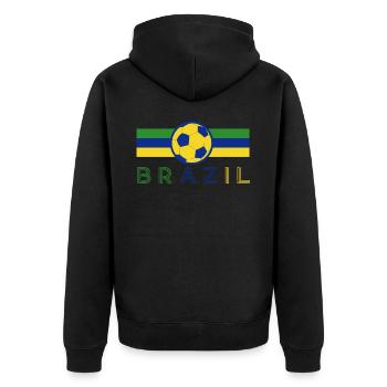 Brasilien Brazil shirt Brasilianer Rio de Janeirao - Unisex Premium Bio Zip Hoodie - Schwarz - Hinten - Nico (187cm)