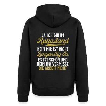 Légende de la retraite Drôle de pension Pension Retraité - Veste à capuche bio Premium Unisexe - noir - Dos - Nico (187cm)