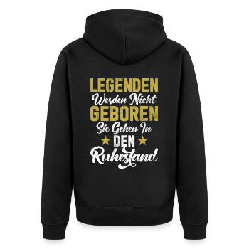 Légende de la retraite Drôle de pension Pension Retraité - Veste à capuche bio Premium Unisexe - noir - Dos - Nico (187cm)