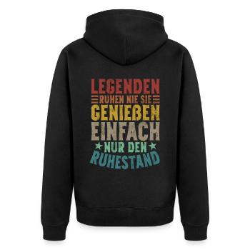 Légende de la retraite Drôle de pension Pension Retraité - Veste à capuche bio Premium Unisexe - noir - Dos - Nico (187cm)