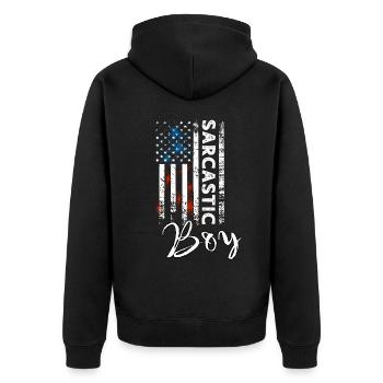 Garçon sarcastique - Veste à capuche bio Premium Unisexe - noir - Dos - Nico (187cm)
