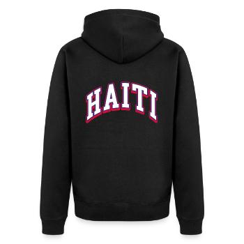 Haiti Haitianer Karibik Urlaub - Unisex Premium Bio Zip Hoodie - Schwarz - Hinten - Nico (187cm)