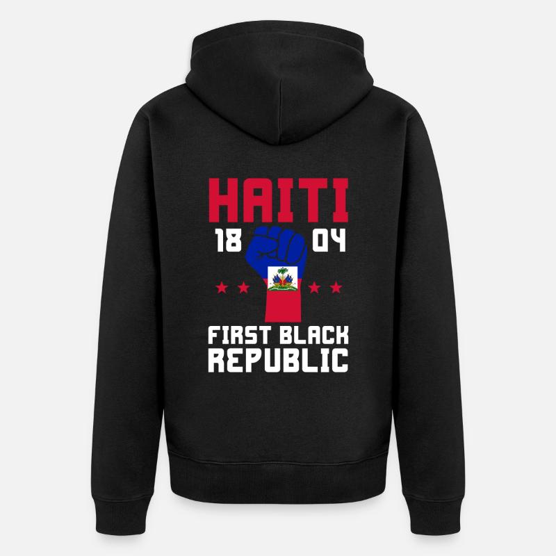 Vacances Haïti Caraïbes - Veste à capuche bio Premium Unisexe - noir
