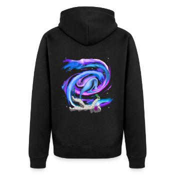 Betrunkener Astronaut - Unisex Premium Bio Zip Hoodie - Schwarz - Hinten - Nico (187cm)