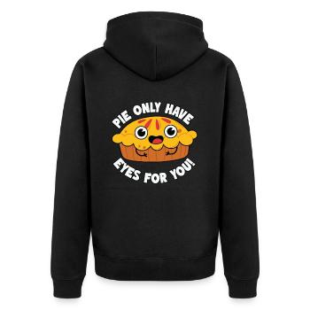 Nur Augen Für Dich - Niedliches Kuchen Outfit - Unisex Premium Bio Zip Hoodie - Schwarz - Hinten - Nico (187cm)