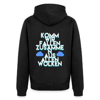 Fallschirmspringen - Unisex Premium Bio Zip Hoodie - Schwarz - Hinten - Nico (187cm)