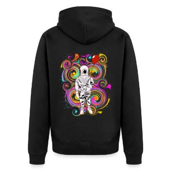 Astronaut - Taucher im Weltall - Unisex Premium Bio Zip Hoodie - Schwarz - Hinten - Nico (187cm)