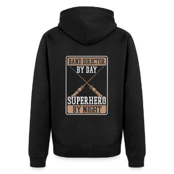 Band Director - Unisex Premium Organic Zip Hoodie - black - Back - Nico (187cm)