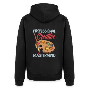 Art Director - Unisex Premium Bio Zip Hoodie - Schwarz - Hinten - Nico (187cm)