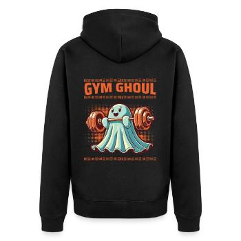 Gym Ghoul Funny Fitness Spirit Art - Unisex Premium Organic Zip Hoodie - black - Back - Nico (187cm)