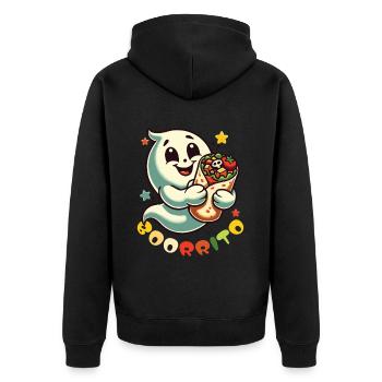 Booorrito Ghost for Burrito Fans - Unisex Premium Organic Zip Hoodie - black - Back - Nico (187cm)