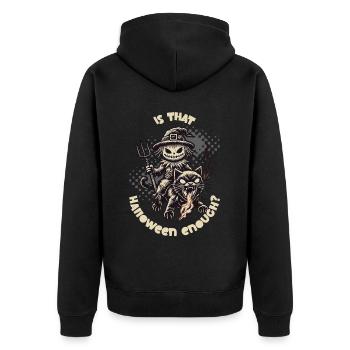 Halloween Mood Pure Creepy Evil Witch With - Unisex Premium Organic Zip Hoodie - black - Back - Nico (187cm)