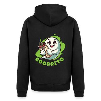 Ghost Boorrito for Burrito Lovers - Unisex Premium Organic Zip Hoodie - black - Back - Nico (187cm)