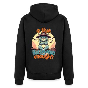 Is Halloween enough? Cat fun - Unisex Premium Organic Zip Hoodie - black - Back - Nico (187cm)