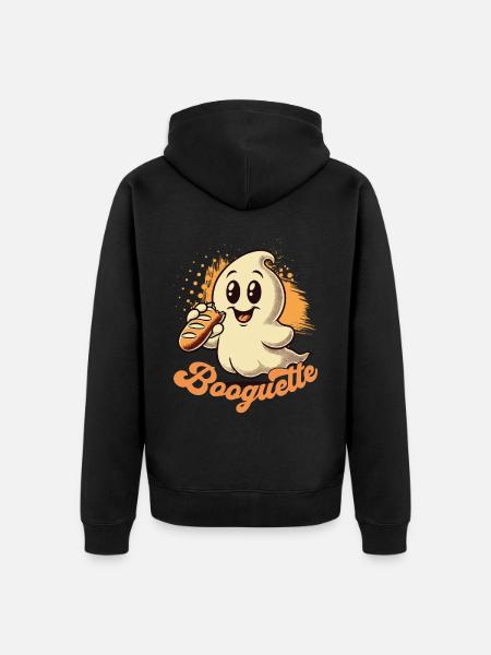 Ghost Baguette Lover Booguette - Unisex Premium Organic Zip Hoodie - black