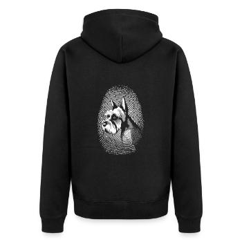 Schnauzer miniature empreinte digitale miniature créative - Veste à capuche bio Premium Unisexe - noir - Dos - Nico (187cm)