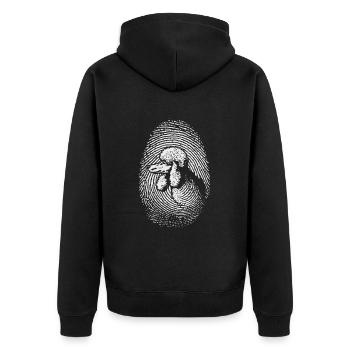 Caniche Empreinte digitale Caniche créatif - Veste à capuche bio Premium Unisexe - noir - Dos - Nico (187cm)