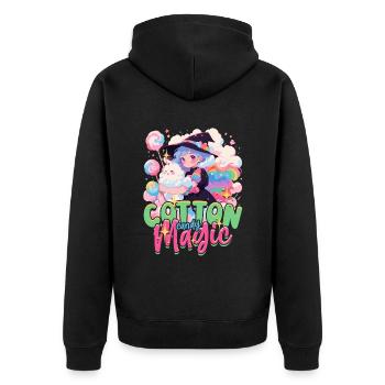 Zuckerwatte Cotton Candy Magic - Unisex Premium Bio Zip Hoodie - Schwarz - Hinten - Nico (187cm)