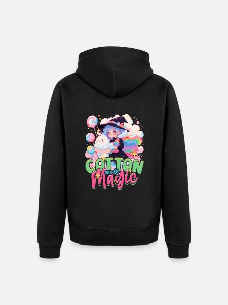 Zuckerwatte Cotton Candy Magic - Unisex Premium Bio Zip Hoodie - Schwarz