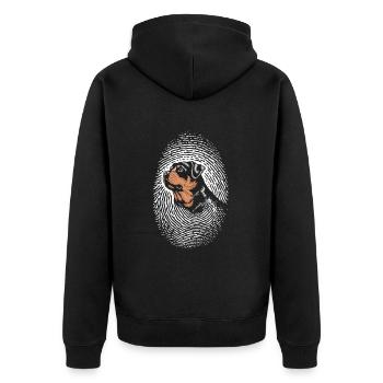 Rottweiler Empreinte digitale Creative Rottweiler - Veste à capuche bio Premium Unisexe - noir - Dos - Nico (187cm)