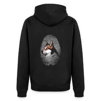 Shiba Inu Empreinte digitale Shiba Inu créatif - Veste à capuche bio Premium Unisexe - noir - Dos - Nico (187cm)
