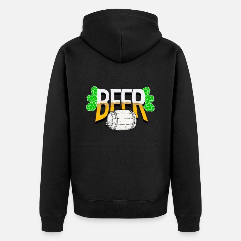 Bier - Unisex Premium Bio Zip Hoodie - Schwarz