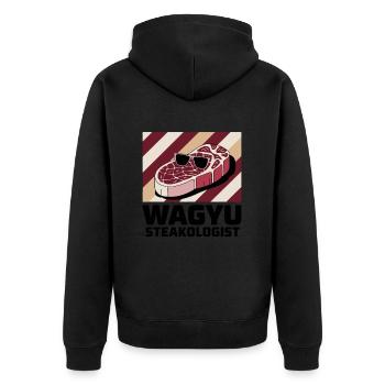 Wagyu Steak - Unisex Premium Organic Zip Hoodie - black - Back - Nico (187cm)