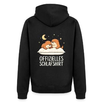 Chemise de nuit officielle Sea Otter Otter Pair - Veste à capuche bio Premium Unisexe - noir - Dos - Nico (187cm)