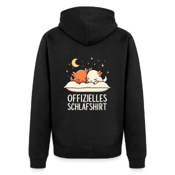 Chemise de nuit officielle Axolotl Paire - Veste à capuche bio Premium Unisexe - noir - Dos - Nico (187cm)