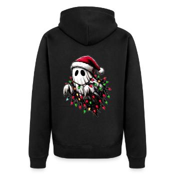 Mignon fantôme Halloween costume Noël H - Veste à capuche bio Premium Unisexe - noir - Dos - Nico (187cm)