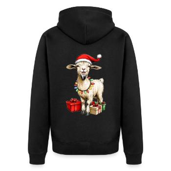 Chèvre Ferme Ferme Noël Chapeau Noël - Veste à capuche bio Premium Unisexe - noir - Dos - Nico (187cm)