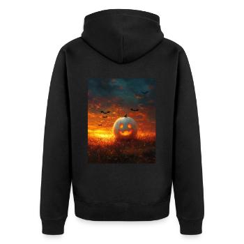 Cadeau d’Halloween Femmes Citrouille Hommes Enfants - Veste à capuche bio Premium Unisexe - noir - Dos - Nico (187cm)
