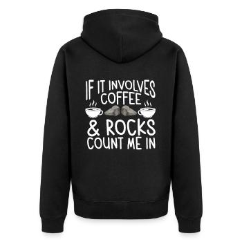Rock Collector Geology Geologist - Unisex Premium Bio Zip Hoodie - Schwarz - Hinten - Nico (187cm)