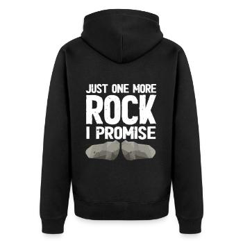 Rock Collector Geology Geologist - Unisex Premium Bio Zip Hoodie - Schwarz - Hinten - Nico (187cm)