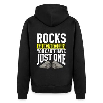 Rock Collector Geology Geologist - Unisex Premium Bio Zip Hoodie - Schwarz - Hinten - Nico (187cm)
