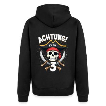 3ème anniversaire Pirate Cadeau Garçons Garçons - Veste à capuche bio Premium Unisexe - noir - Dos - Nico (187cm)