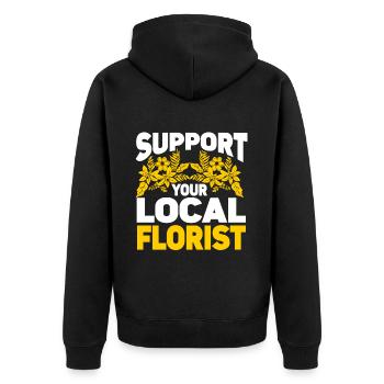 Fleuriste Fleur Florale Fleuristerie - Veste à capuche bio Premium Unisexe - noir - Dos - Nico (187cm)