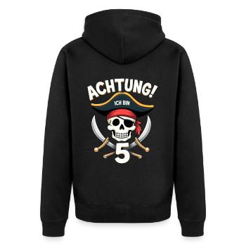 5ème anniversaire Pirate Cadeau Garçons Garçons - Veste à capuche bio Premium Unisexe - noir - Dos - Nico (187cm)