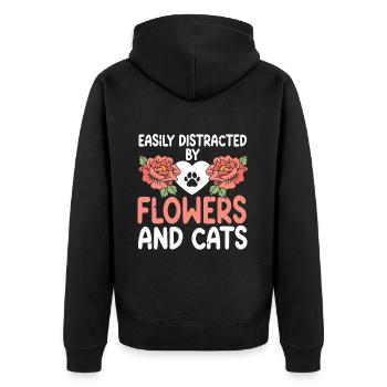 Fleuriste Fleur Florale Fleuristerie - Veste à capuche bio Premium Unisexe - noir - Dos - Nico (187cm)