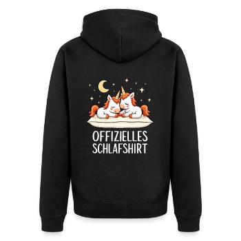 Official Sleep Shirt Unicorns Unicorn Pair - Unisex Premium Organic Zip Hoodie - black - Back - Nico (187cm)
