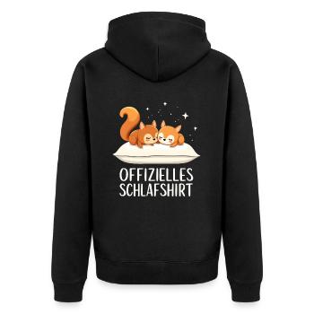 Official Sleeping Shirt Squirrel Pair - Unisex Premium Organic Zip Hoodie - black - Back - Nico (187cm)