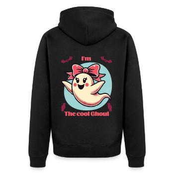 Ich Bin Der Coole Geist Halloween Spaß - Unisex Premium Bio Zip Hoodie - Schwarz - Hinten - Nico (187cm)