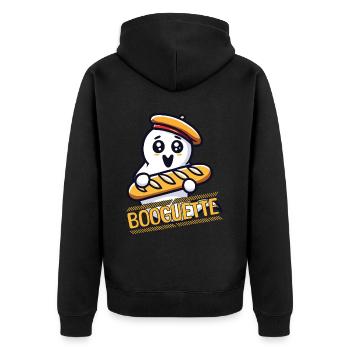 Fantôme avec baguette booguette fun - Veste à capuche bio Premium Unisexe - noir - Dos - Nico (187cm)
