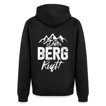 Berge Natur Bergsteigen Alpen Klettern Wandern - Unisex Premium Bio Zip Hoodie - Schwarz - Hinten - Nico (187cm)