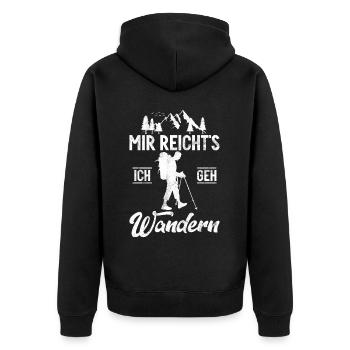 Berge Natur Bergsteigen Alpen Klettern Wandern - Unisex Premium Bio Zip Hoodie - Schwarz - Hinten - Nico (187cm)