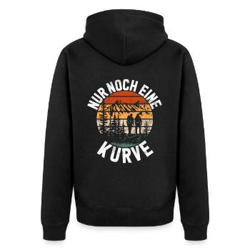 Berge Natur Bergsteigen Alpen Klettern Wandern - Unisex Premium Bio Zip Hoodie - Schwarz - Hinten - Nico (187cm)