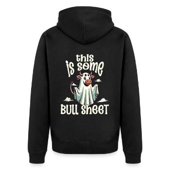 Costume de vache Halloween Humour Drôle Fantôme - Veste à capuche bio Premium Unisexe - noir - Dos - Nico (187cm)