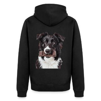 Border Collie - Veste à capuche bio Premium Unisexe - noir - Dos - Nico (187cm)