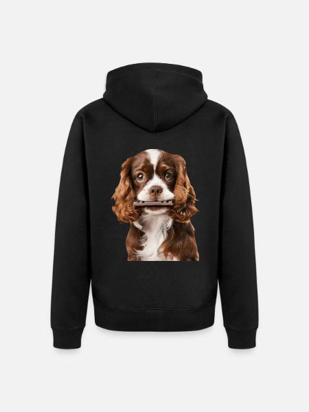 Cavalier King Spaniel - Unisex Premium Bio Zip Hoodie - Schwarz