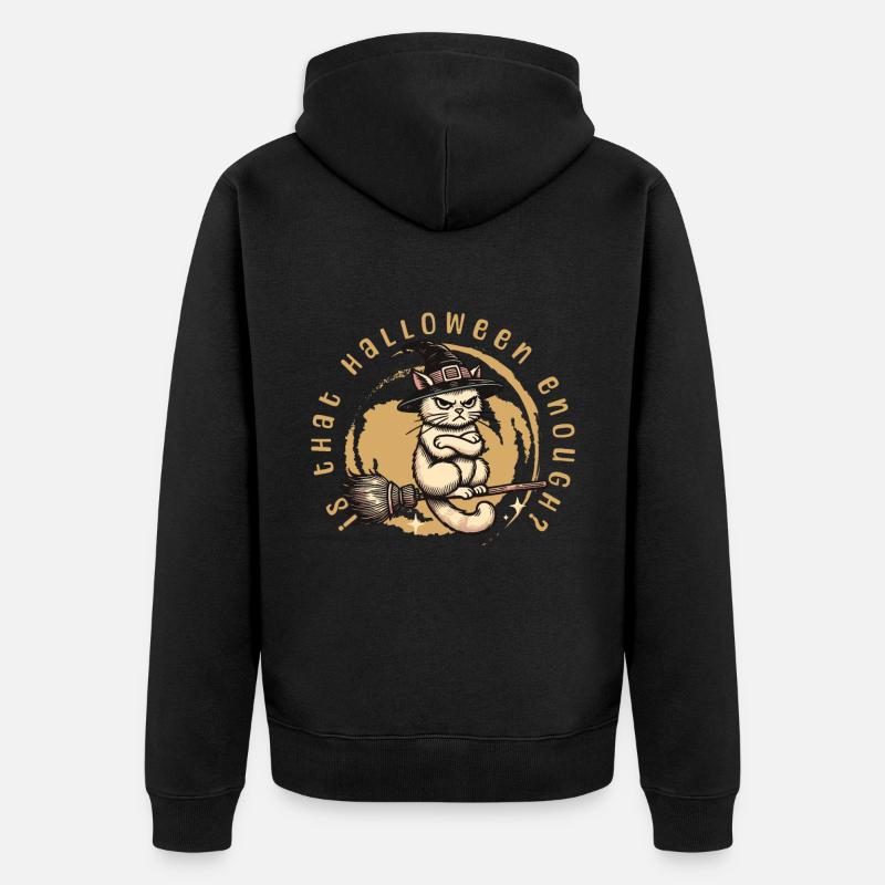 Halloween suffit-il chat sorcière - Veste à capuche bio Premium Unisexe - noir